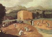 School of Fontainebleau Landscape with Threshers (mk08) china oil painting artist